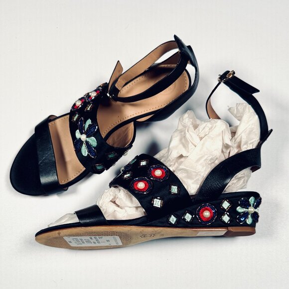 Tory Burch “ESTELLA” Crystal Wedge Sandal Size 8 NWT - Picture 3 of 7